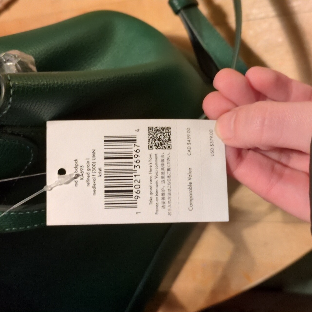 NWT Kate Spade Emerald Green Mini Backpack - Picture 2 of 3